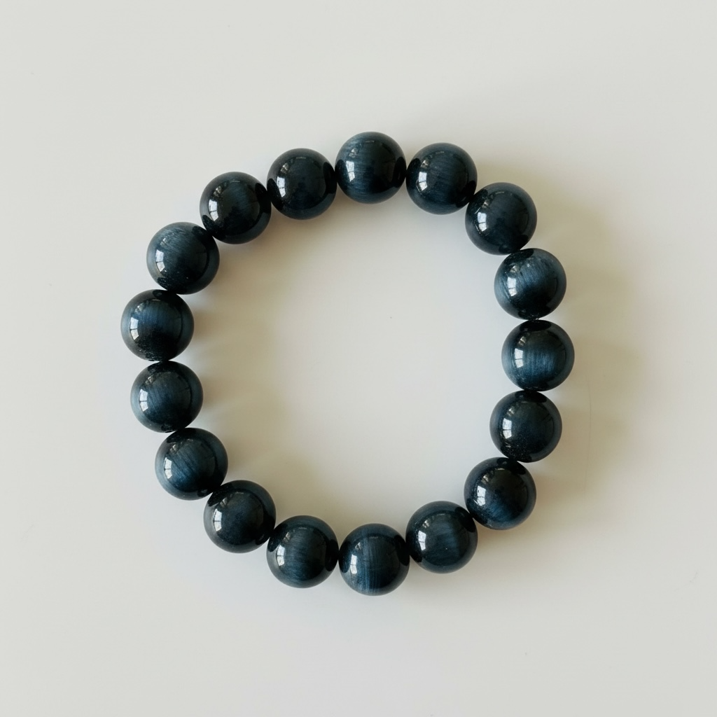 High Grade Natural Blue Tiger Eye Bracelet – 6 mm / 8 mm / 10 mm / 12 mm