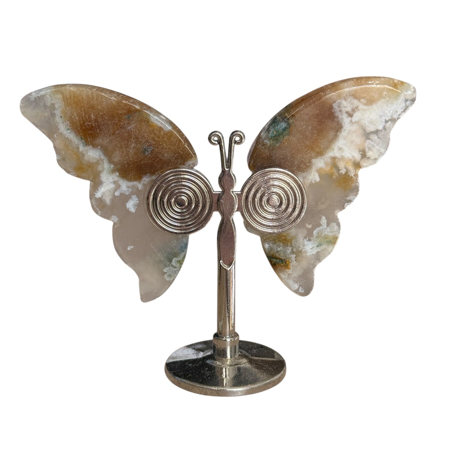 Flower Agate Butterfly on Stand – approx. 6 to 7 cm tal