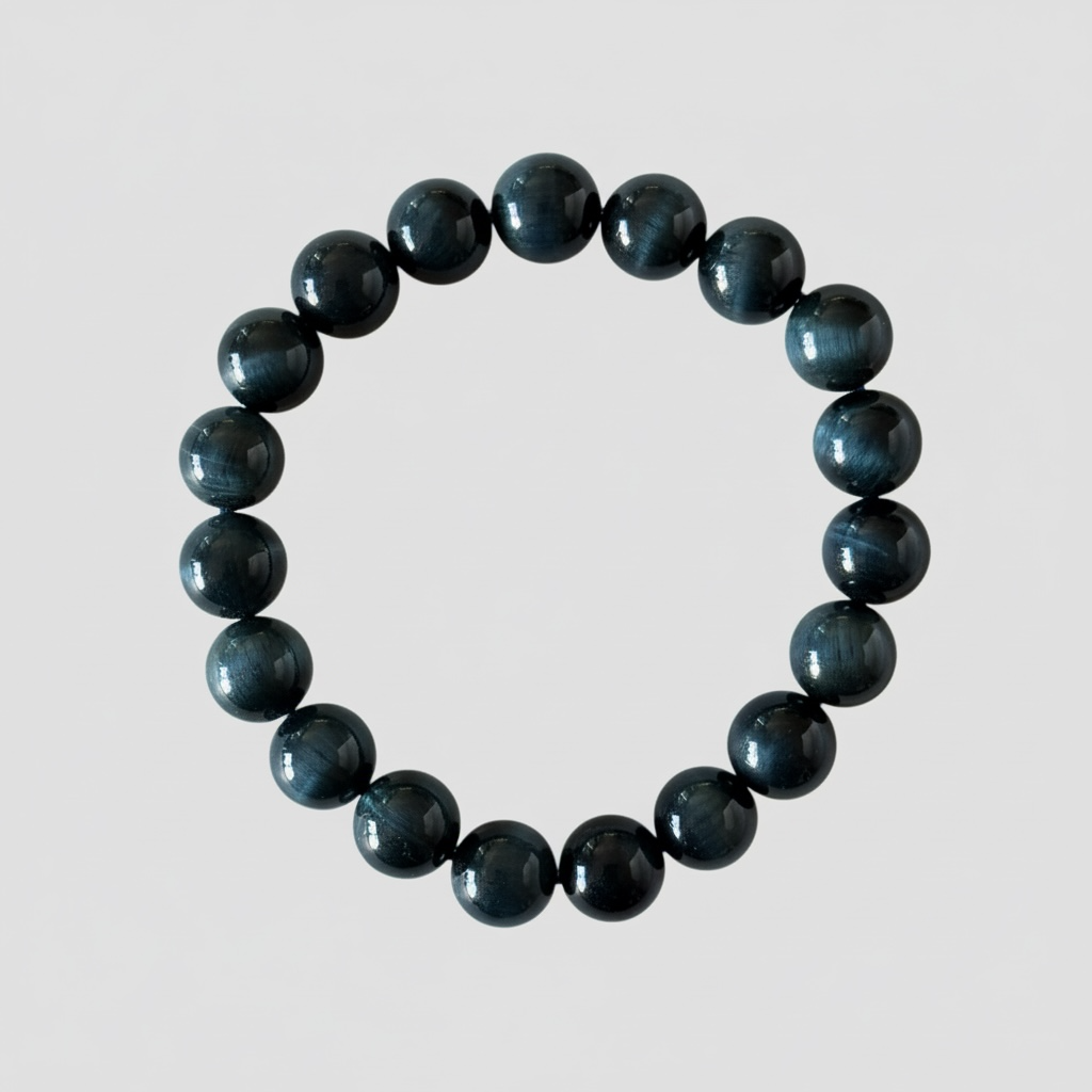 High Grade Natural Blue Tiger Eye Bracelet – 6 mm / 8 mm / 10 mm / 12 mm