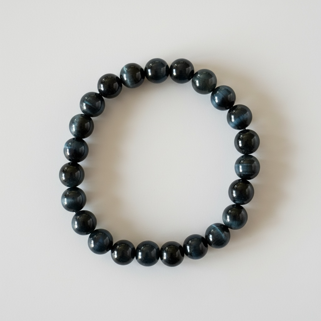 High Grade Natural Blue Tiger Eye Bracelet – 6 mm / 8 mm / 10 mm / 12 mm