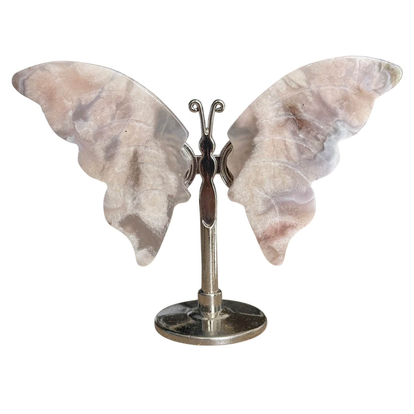 Flower Agate Butterfly on Stand – approx. 6 to 7 cm tal