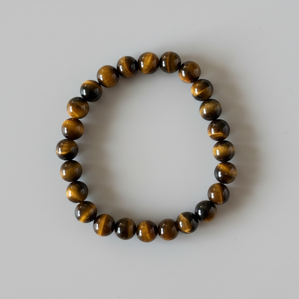 High grade natural Golden Tiger Eye bracelet — warm golden shimmer, grounding energy, 7 mm beads.