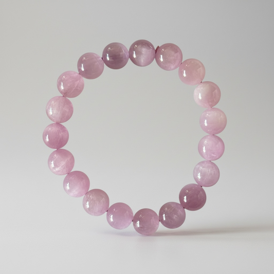 High Grade Natural Kunzite Bracelet – 10 mm Beads