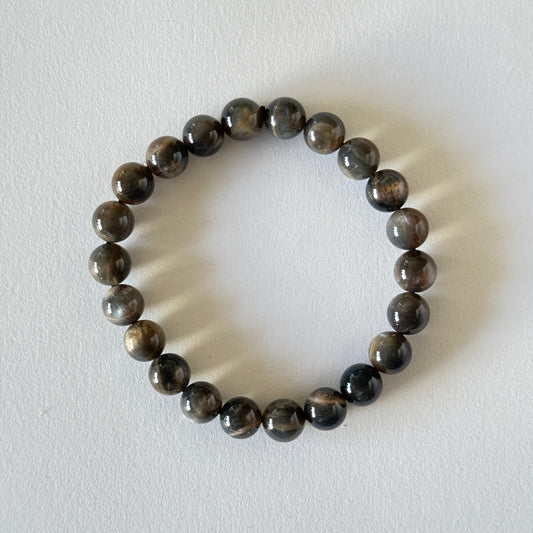 High Grade Natural Black Moonstone Bracelet – 7 mm / 10 mm