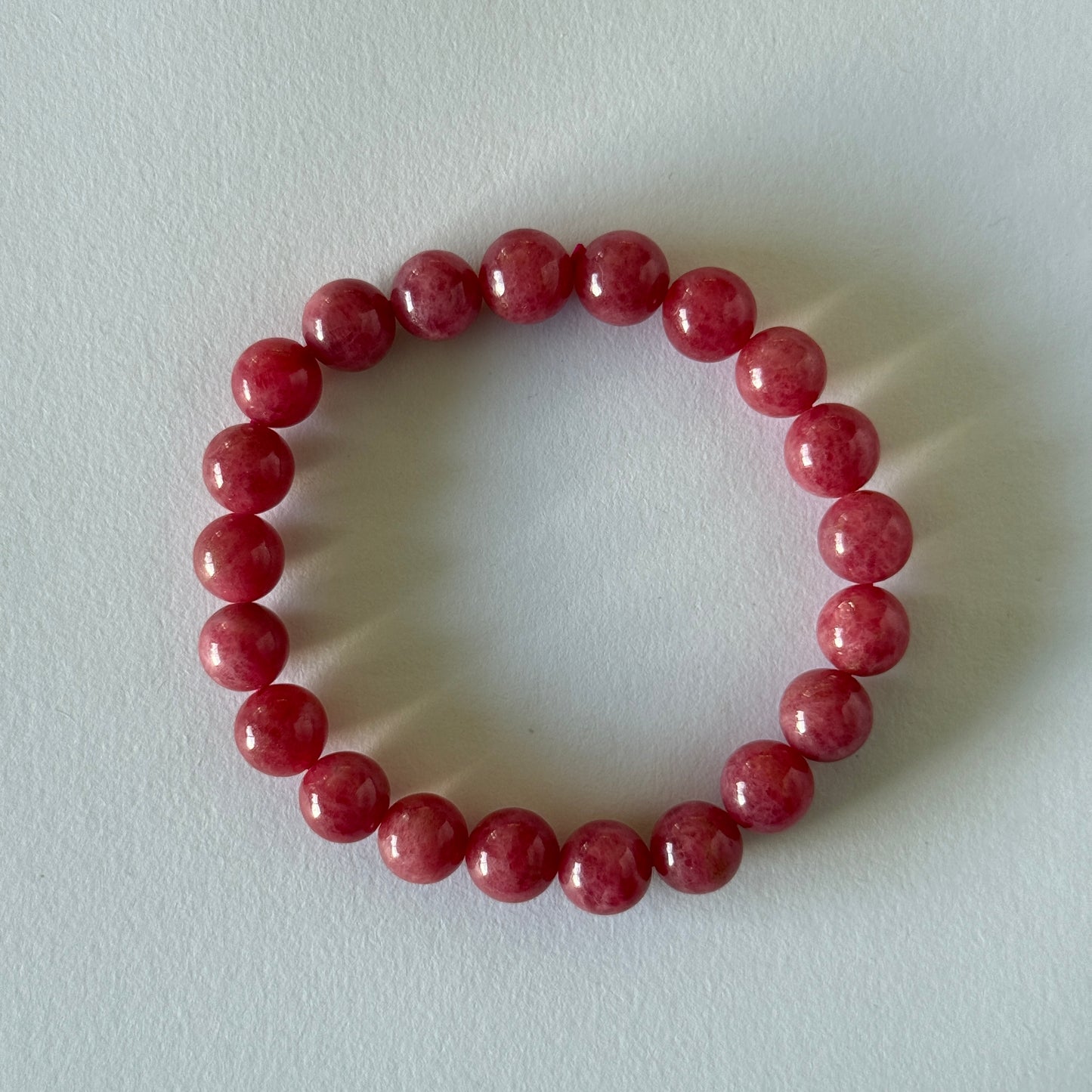 High Grade Natural Rhodonite Bracelet – 6 mm / 7 mm / 8 mm