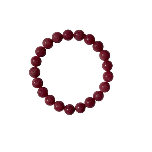 High Grade Natural Rhodonite Bracelet – 6 mm / 7 mm / 8 mm