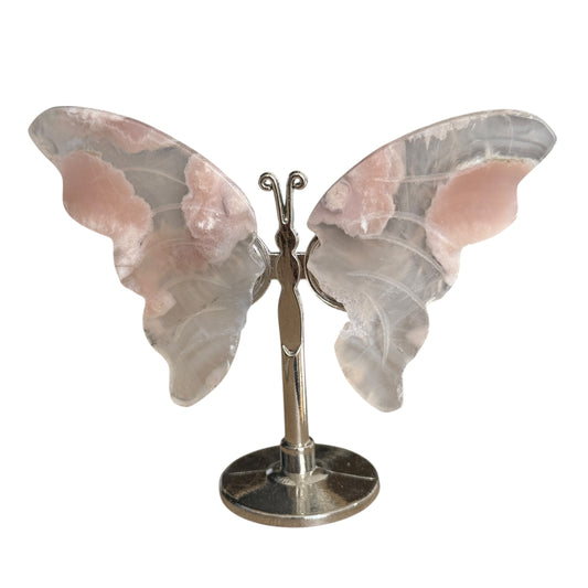 Flower Agate Butterfly on Stand – approx. 6 to 7 cm tal