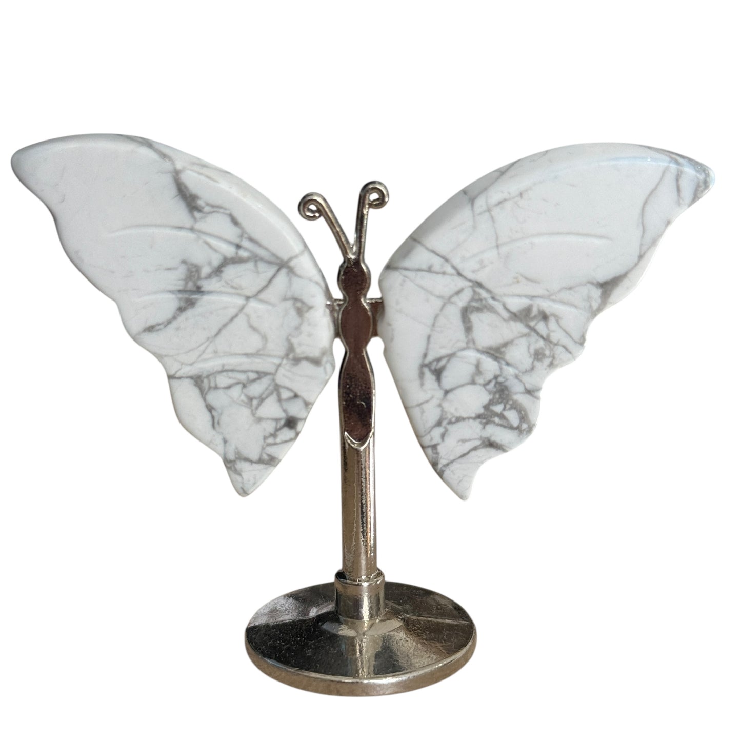 Howlite Crystal Butterfly on Gold Stand – One of a Kind
