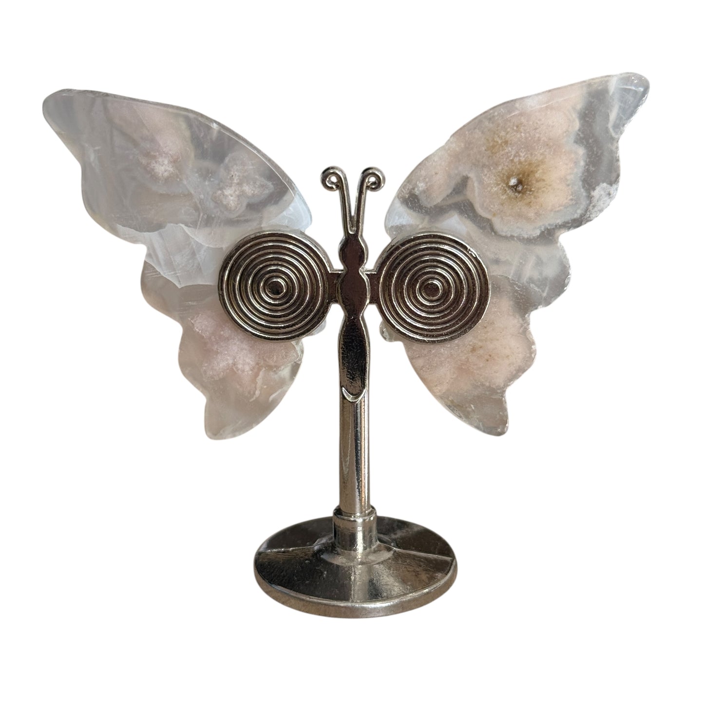 Flower Agate Butterfly on Stand – approx. 6 to 7 cm tal