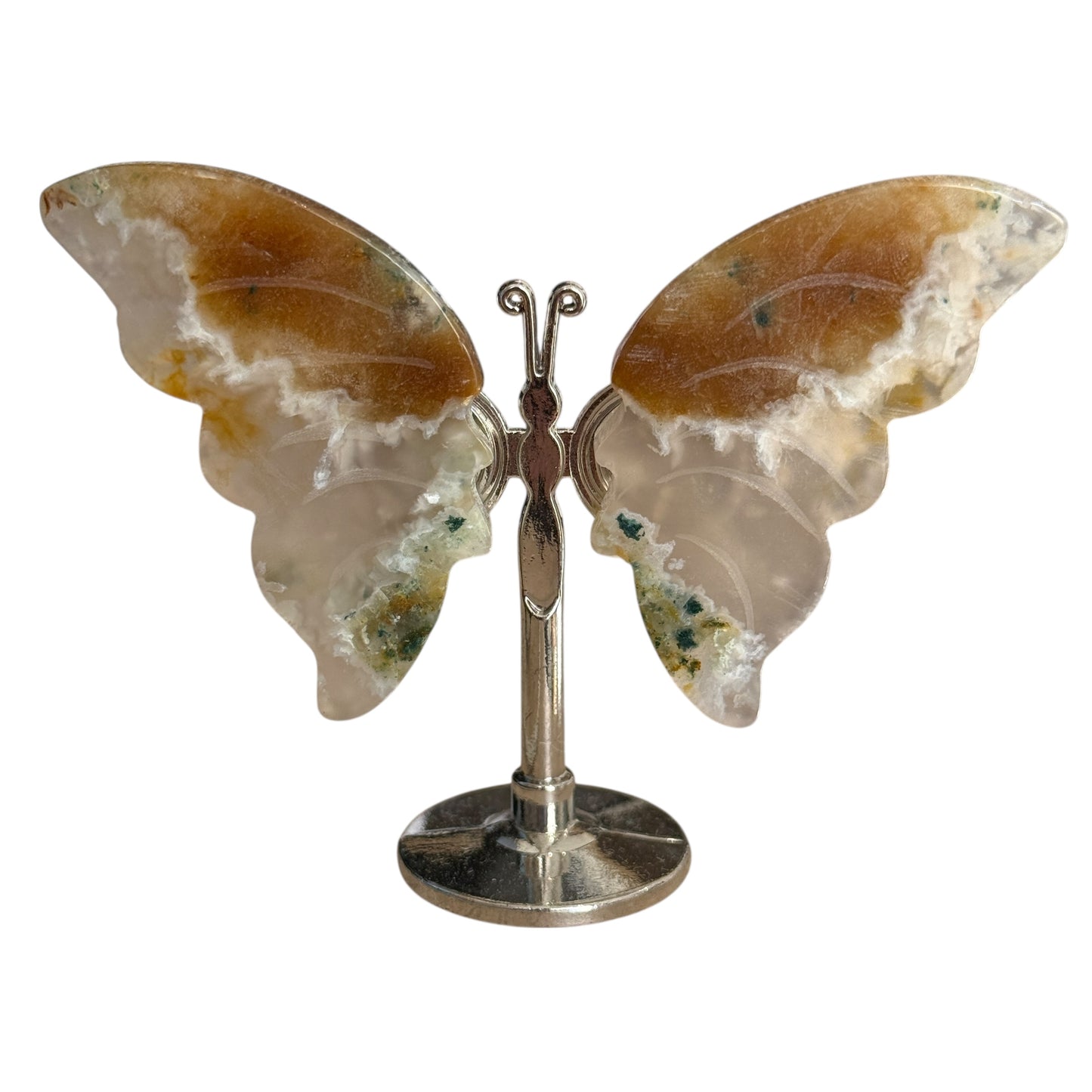 Flower Agate Butterfly on Stand – approx. 6 to 7 cm tal