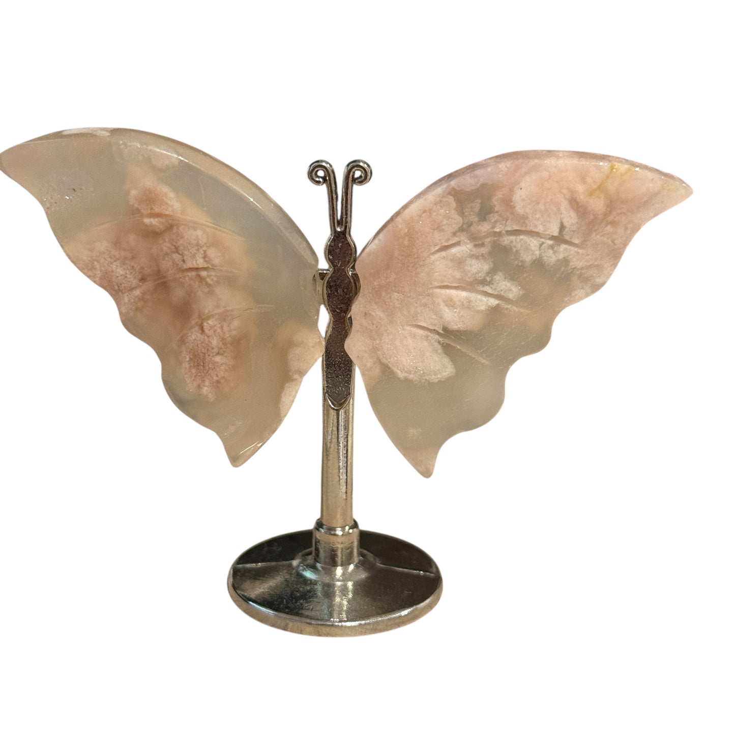 Flower Agate Butterfly on Stand – approx. 6 to 7 cm tal