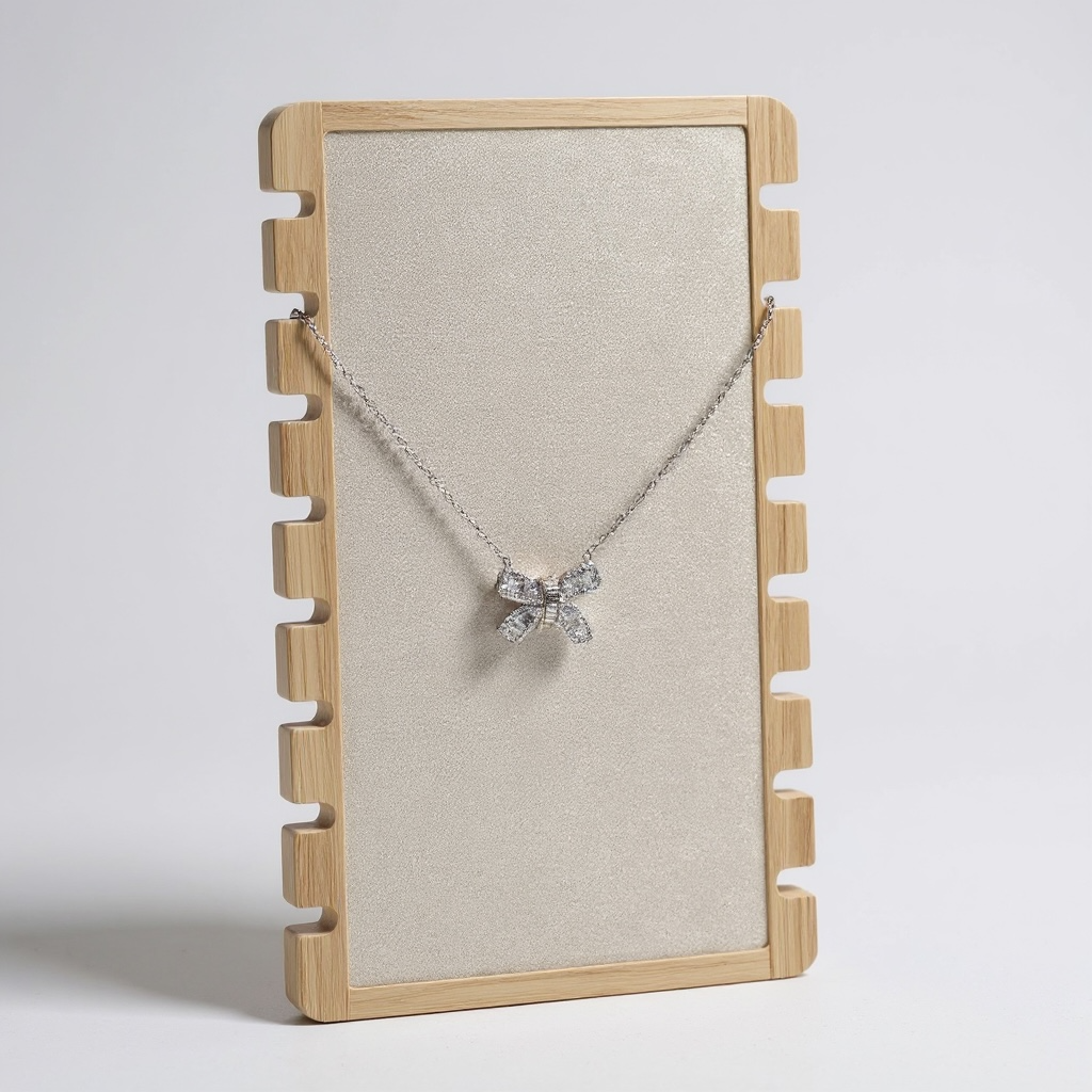 Moissanite Bow Necklace – Sterling Silver – One-of-a-Kind Design