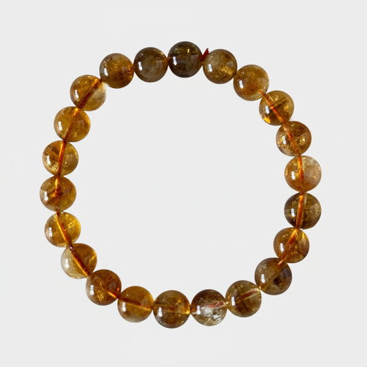 High Grade Natural Honey Citrine Bead Bracelet – 7 mm