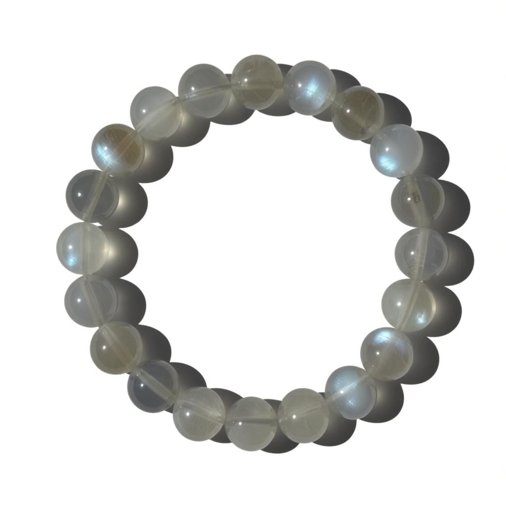 High Grade Natural Blue Moonstone Bead Bracelet – 9 mm