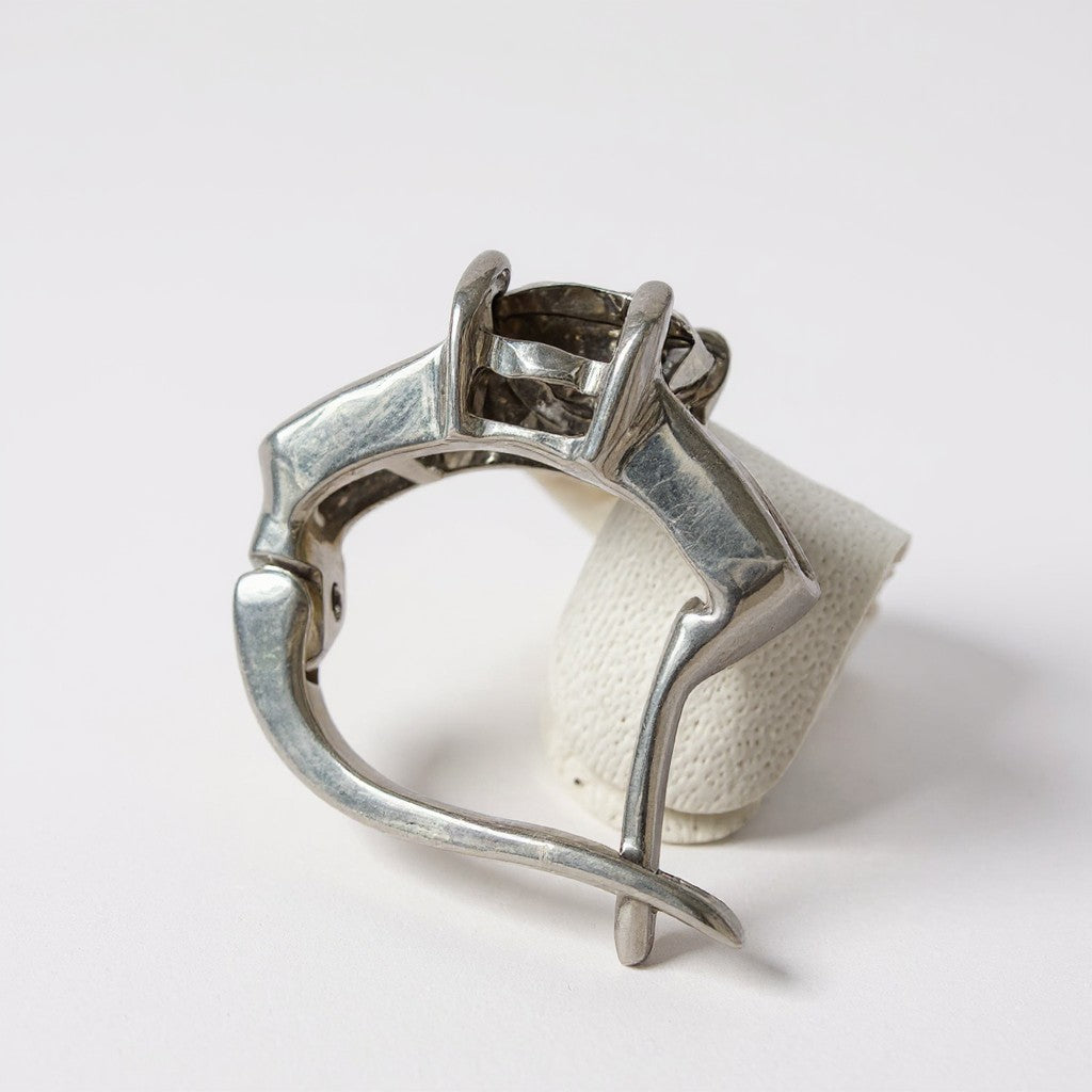 Smokey Quartz Solitaire Earrings with Cubic Zirconia Accents – English Lock